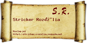 Stricker Rozália névjegykártya